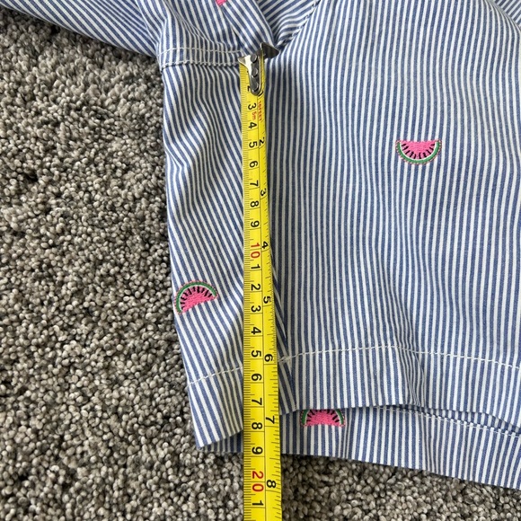 Talbots Girlfriend Chino Shorts Watermelon Print Blue White Stripes Cotton 2 - Picture 11 of 12